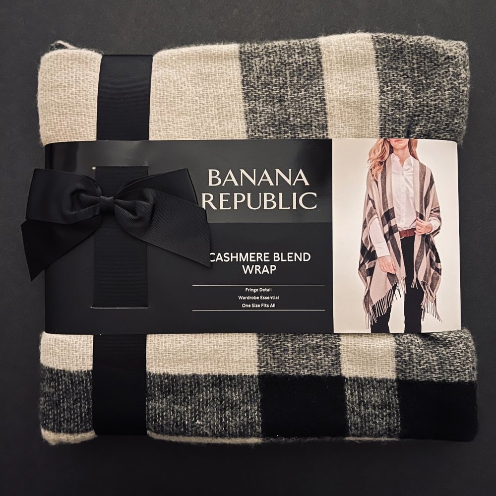 BANANA REPUBLIC Cashmere Blend Wrap OSFM - Picture 4 of 6